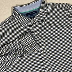 Tommy‎ Hilfiger Mens Custom Fit Lightweight Flannel Checkered Shirt S Brown/Blue